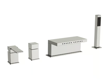 QUBIKA - 4 hole bathtub set with hand shower by Remer Rubinetterie - view 3